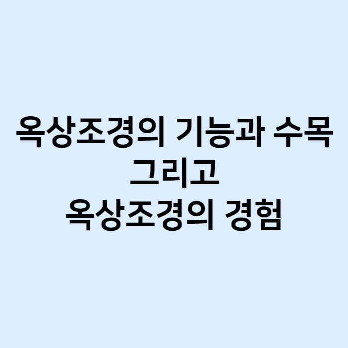 옥상조경의 기능과 수목 그리고 옥상조경의 경험