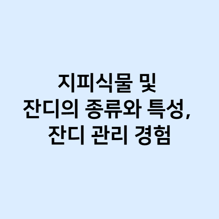 지피식물 및 잔디의 종류와 특성, 잔디 관리 경험